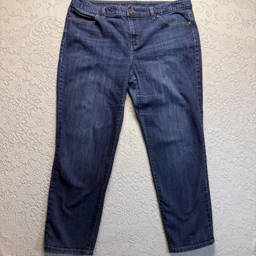 Jennifer Lopez Boyfriend Jeans Womens 16L Blue High Rise Relaxed Stretch Denim